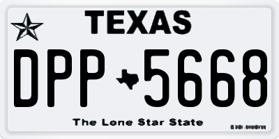 TX license plate DPP5668