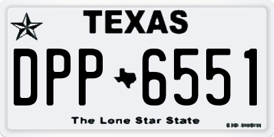 TX license plate DPP6551