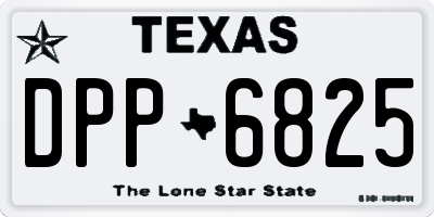 TX license plate DPP6825