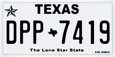 TX license plate DPP7419