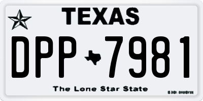 TX license plate DPP7981