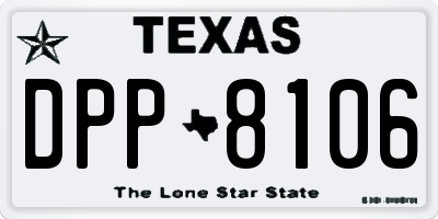 TX license plate DPP8106