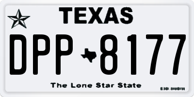 TX license plate DPP8177