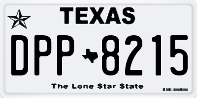 TX license plate DPP8215