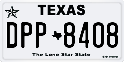 TX license plate DPP8408