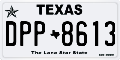 TX license plate DPP8613