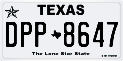 TX license plate DPP8647