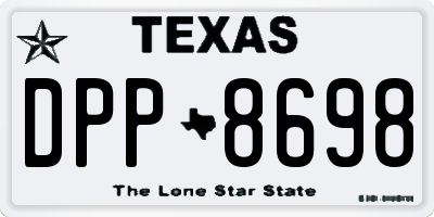 TX license plate DPP8698