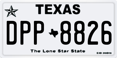 TX license plate DPP8826