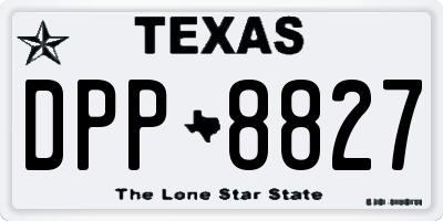 TX license plate DPP8827