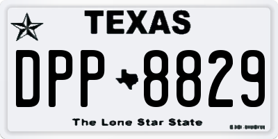 TX license plate DPP8829