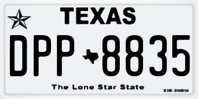 TX license plate DPP8835