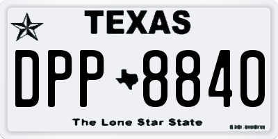 TX license plate DPP8840