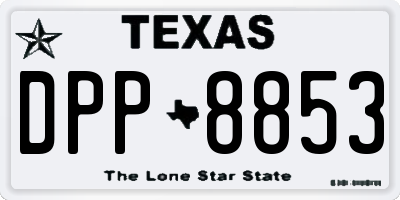 TX license plate DPP8853