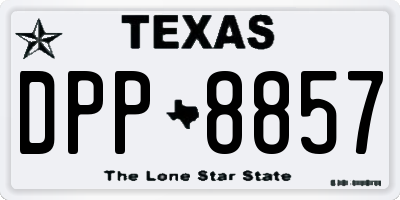 TX license plate DPP8857