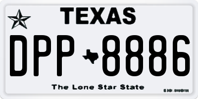 TX license plate DPP8886