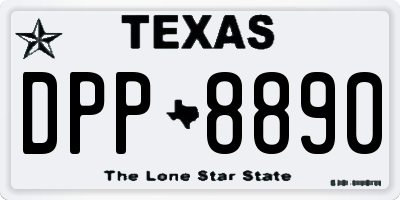 TX license plate DPP8890