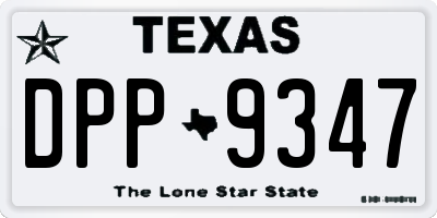 TX license plate DPP9347