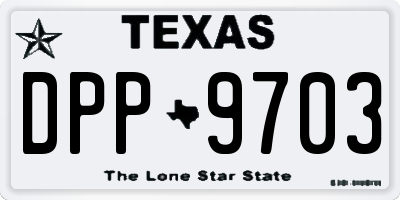 TX license plate DPP9703