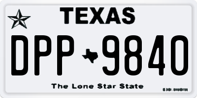 TX license plate DPP9840