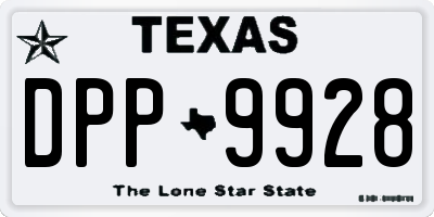 TX license plate DPP9928