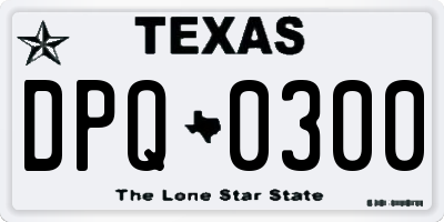 TX license plate DPQ0300