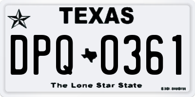 TX license plate DPQ0361