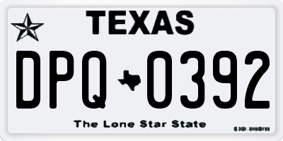 TX license plate DPQ0392