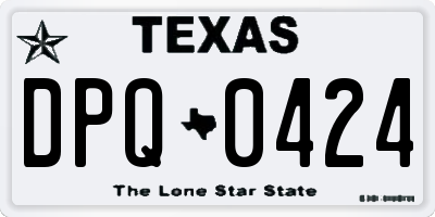 TX license plate DPQ0424