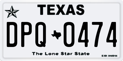 TX license plate DPQ0474