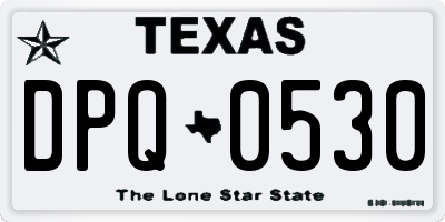 TX license plate DPQ0530