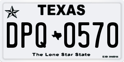 TX license plate DPQ0570