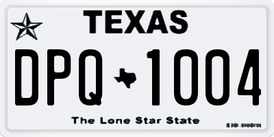 TX license plate DPQ1004