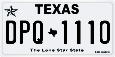 TX license plate DPQ1110