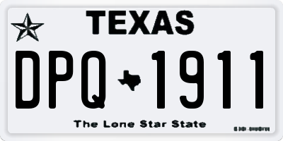 TX license plate DPQ1911