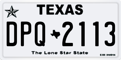TX license plate DPQ2113