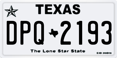 TX license plate DPQ2193