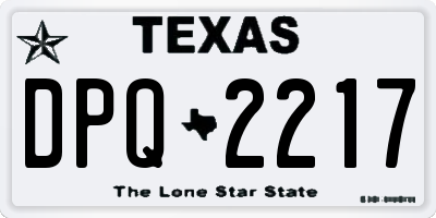 TX license plate DPQ2217