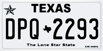 TX license plate DPQ2293
