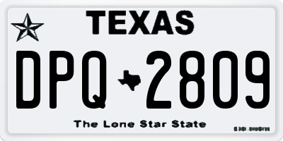 TX license plate DPQ2809