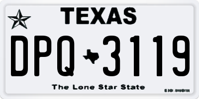 TX license plate DPQ3119