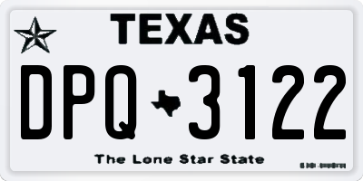 TX license plate DPQ3122