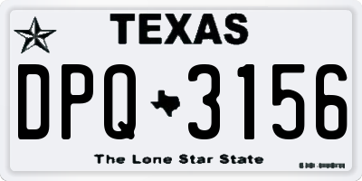 TX license plate DPQ3156