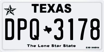 TX license plate DPQ3178