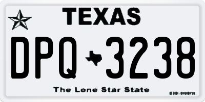 TX license plate DPQ3238