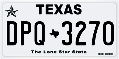 TX license plate DPQ3270