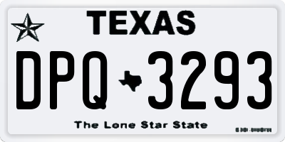 TX license plate DPQ3293