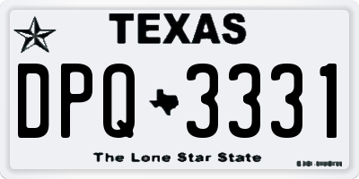 TX license plate DPQ3331