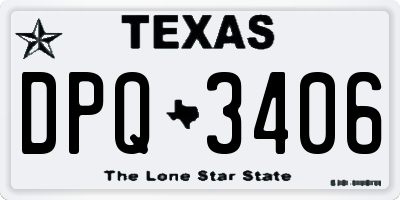 TX license plate DPQ3406