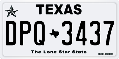 TX license plate DPQ3437